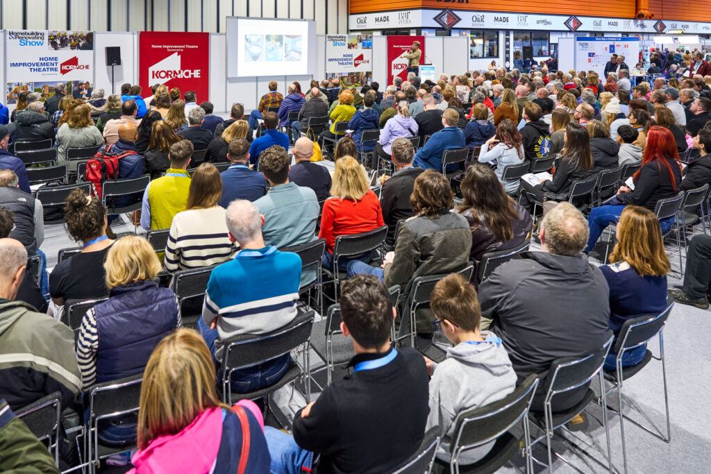 Home Improvement Theatre - Audience listens to seminar at Homebuilding Show.